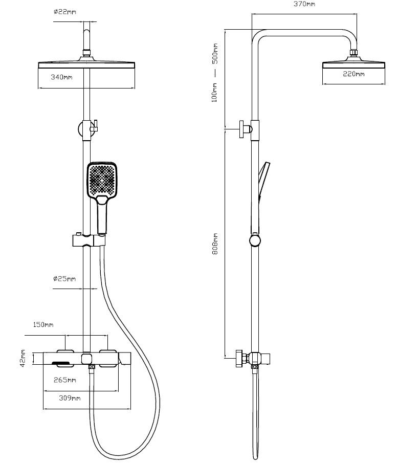 Душевая стойка Core VSFS-4CO1BN с изливом, брашированный никель