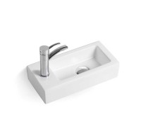 Раковина керамическая Vincea VBS-133L, 370*180*90, подвесная, цвет белый, левая