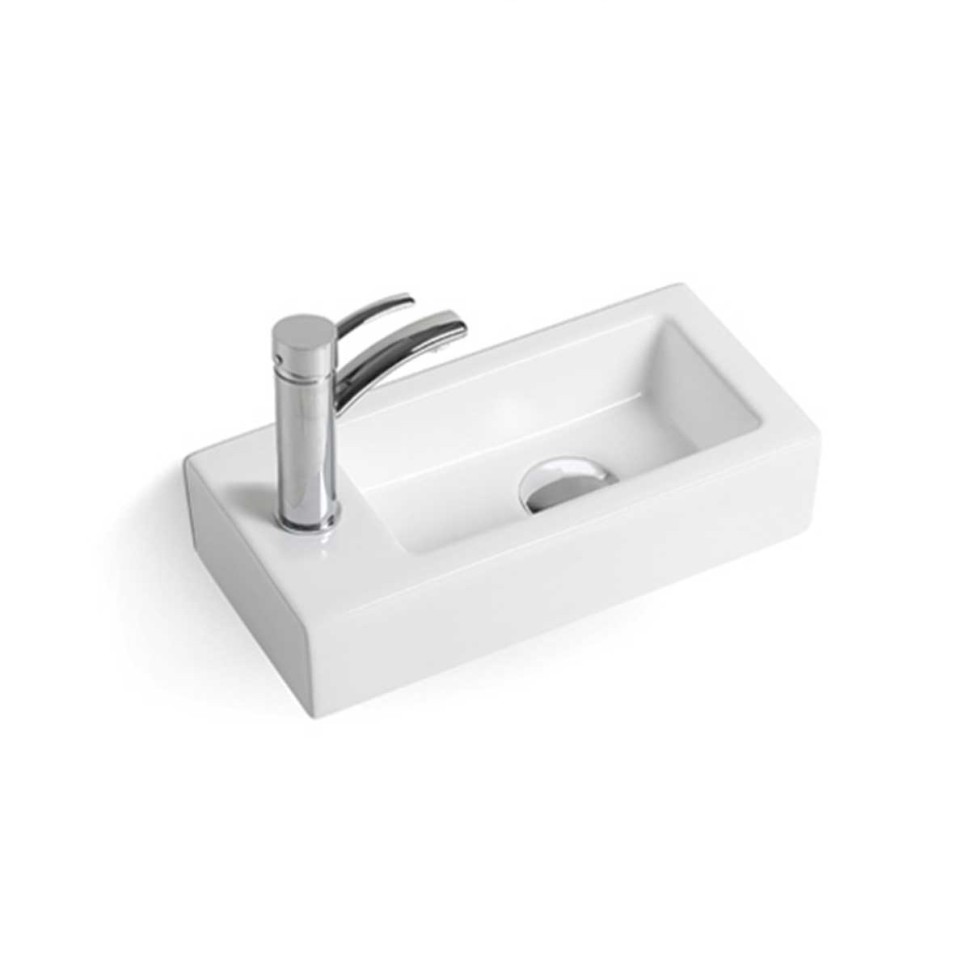 Раковина керамическая Vincea VBS-133L, 370*180*90, подвесная, цвет белый, левая