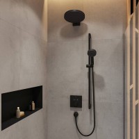 Держатель верхнего душа Hansgrohe Pulsify 26 см., настенный, цвет: черный матовый 24149670