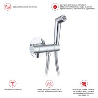 Смесители Raglo с гигиеническим душем встраиваемый с термостатом R23.56 Хром