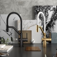 Смеситель Raglo для кухни со съемным гибким изливом, с магнитным фиксатором излива R86.41.03 Золотой сатин