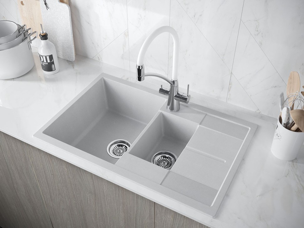 Мойка FLUGEN 60/1,5, IT-GRANIT, PM237850-GR, серый, 775х495 мм, Paulmark