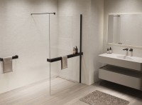 Душевая перегородка Walk-In VSW-1HR100CLB, 1000*2000, черный, стекло прозрачное