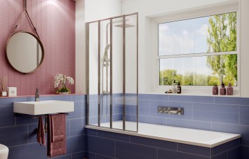 Шторка для ванны Ambassador Bath Screens 16041111R (100х140) хром,стекло прозрачное,складная,1 место