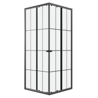 Душевое ограждение Niagara Eco NG-1009-14QKL (90х90х190) квадрат,раздвижное,черный,стекло клетка,1 место