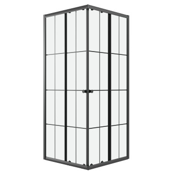 Душевое ограждение Niagara Eco NG-1009-14QKL (90х90х190) квадрат,раздвижное,черный,стекло клетка,1 место