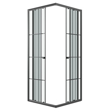 Душевое ограждение Niagara Eco NG-1009-14QKL (90х90х190) квадрат,раздвижное,черный,стекло клетка,1 место