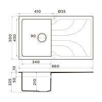 Кухонная мойка Omoikiri Yasugata 86-GR Tetogranit/leningrad grey