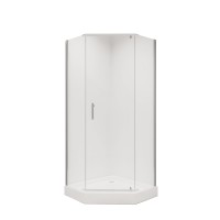 Душевое ограждение Niagara Nova NG-6605-08 (90х90х195) трапеция,хром,дверь распашная,стекло прозрачное,1 место