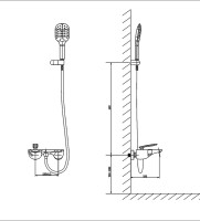 Смеситель для ванны с душем Timo Helmi 4014/00-16Y хром-белый