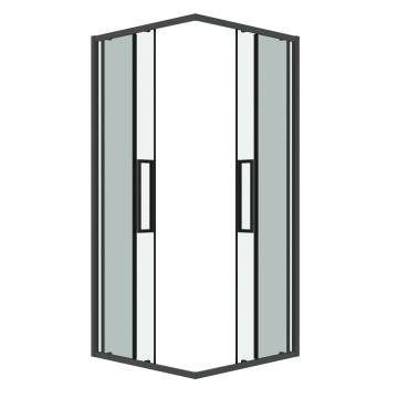 Душевое ограждение Grossman Cosmo 300.K33.02.1010.42.00 (100х100х195) квадрат,раздвижная,графит сатин,стекло прозрачное, 1 место