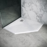 Душевой поддон Grossman Strong GR-S1100100D (100х100) из искусственного камня,трапеция,белый,1 место