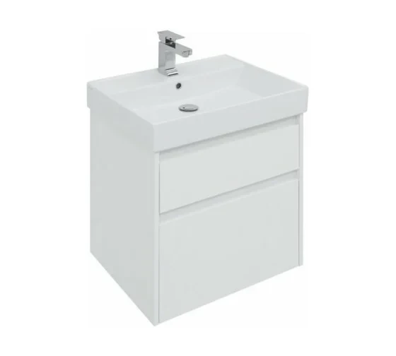 Тумба с раковиной Nova Lite 60 2 ящ. цв. бел.глянец