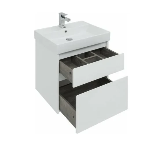 Тумба с раковиной Nova Lite 60 2 ящ. цв. бел.глянец