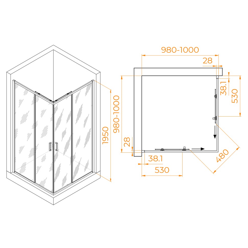 Душевой уголок RGW PA-39 (1000x1000)