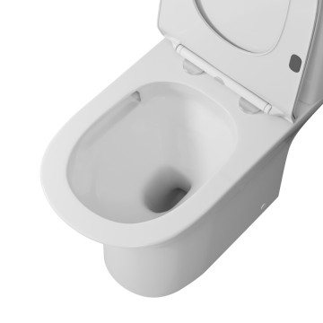 Унитаз напольный Grossman Classic GR-4465SQ (640х350х800) безободковый,белый с тонкой крышкой,микролифт,смыв торнадо,2 места