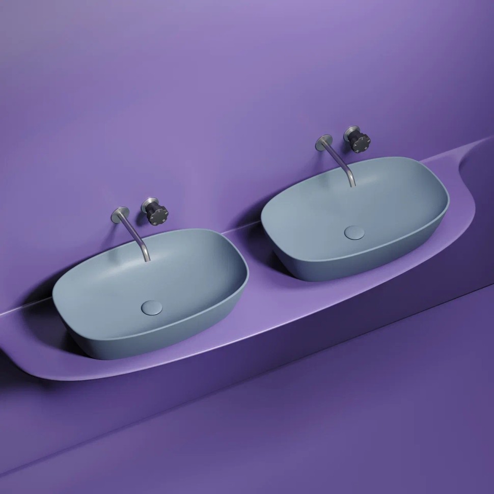 Умывальник чаша накладная овальная (цвет Серо-x CN6049MHL