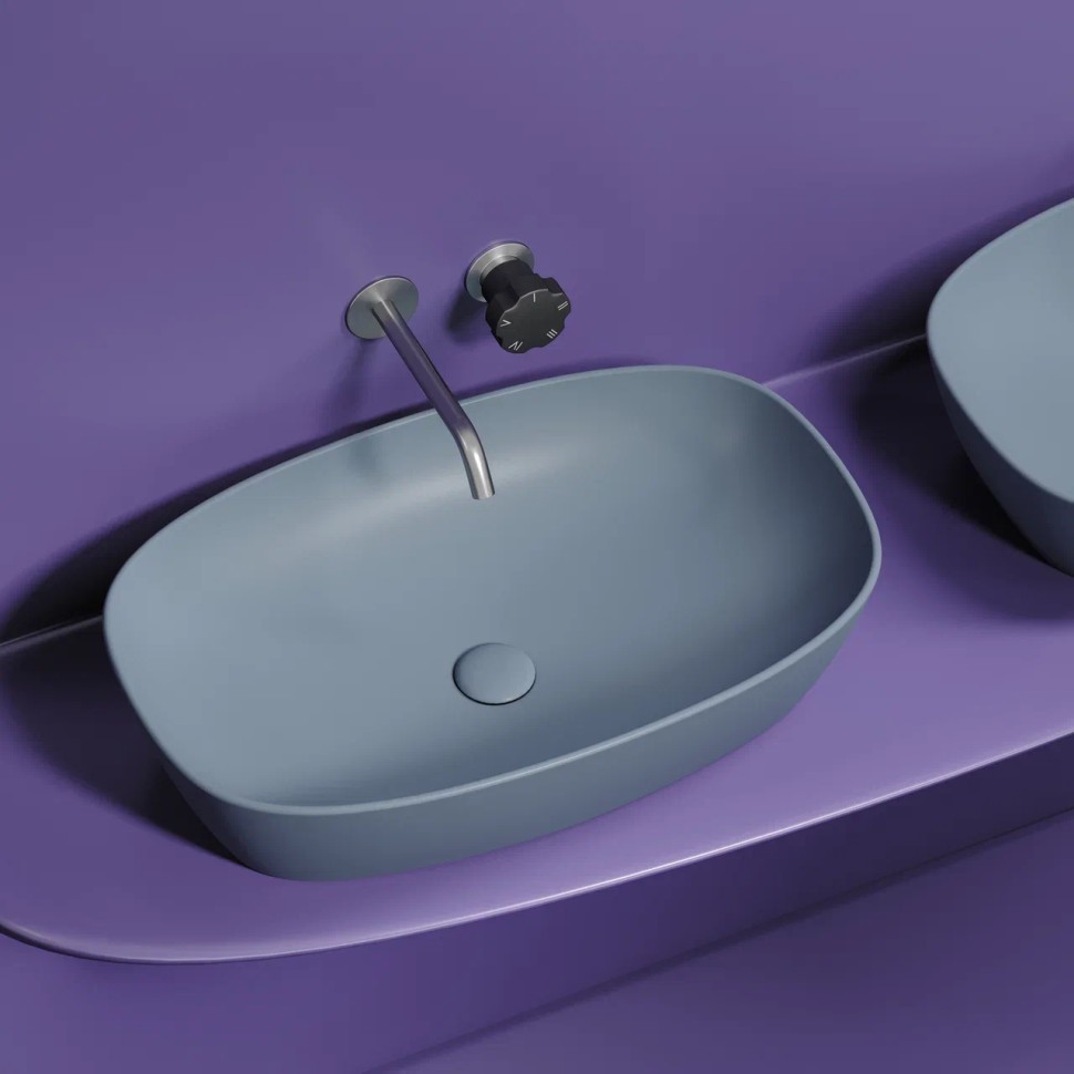 Умывальник чаша накладная овальная (цвет Серо-x CN6049MHL