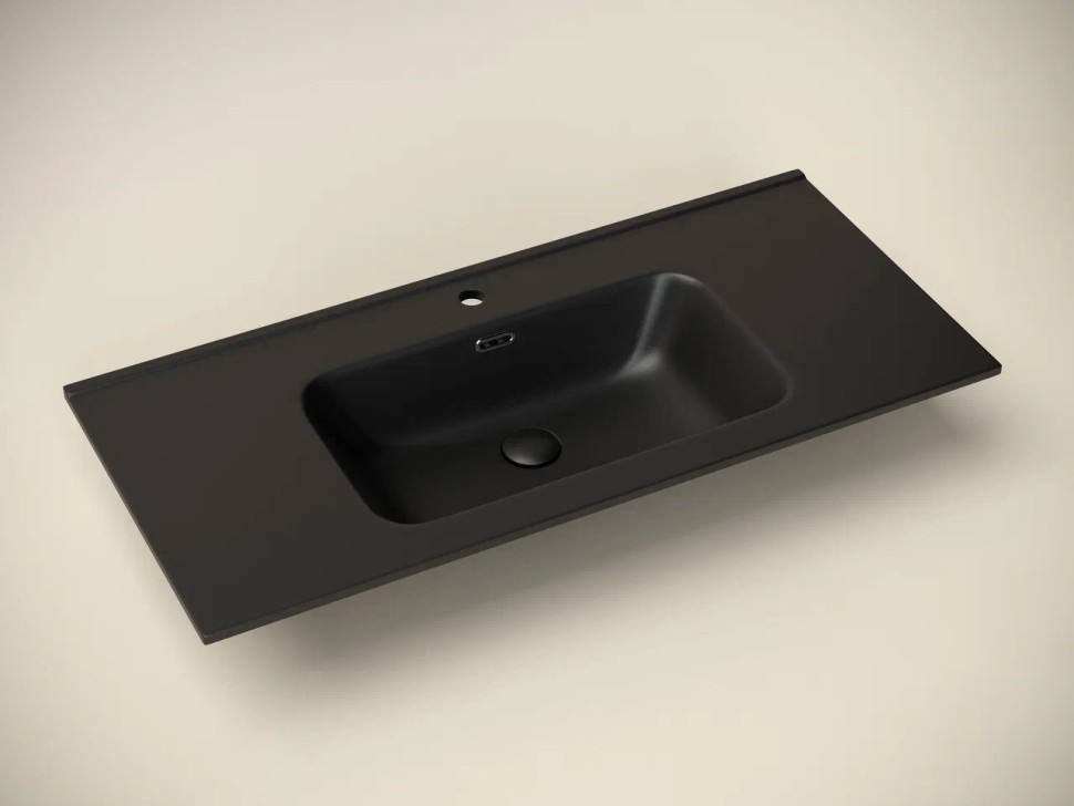 Умывальник накладной прямоугольный (цвет Черный Матовый) Element 1010x465x180мм
