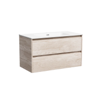 Тумба подвесная SANCOS Libra 890х450х500, c двумя ящиками оснащенными доводчиками, дуб галифакс натуральный, арт. LB90EG