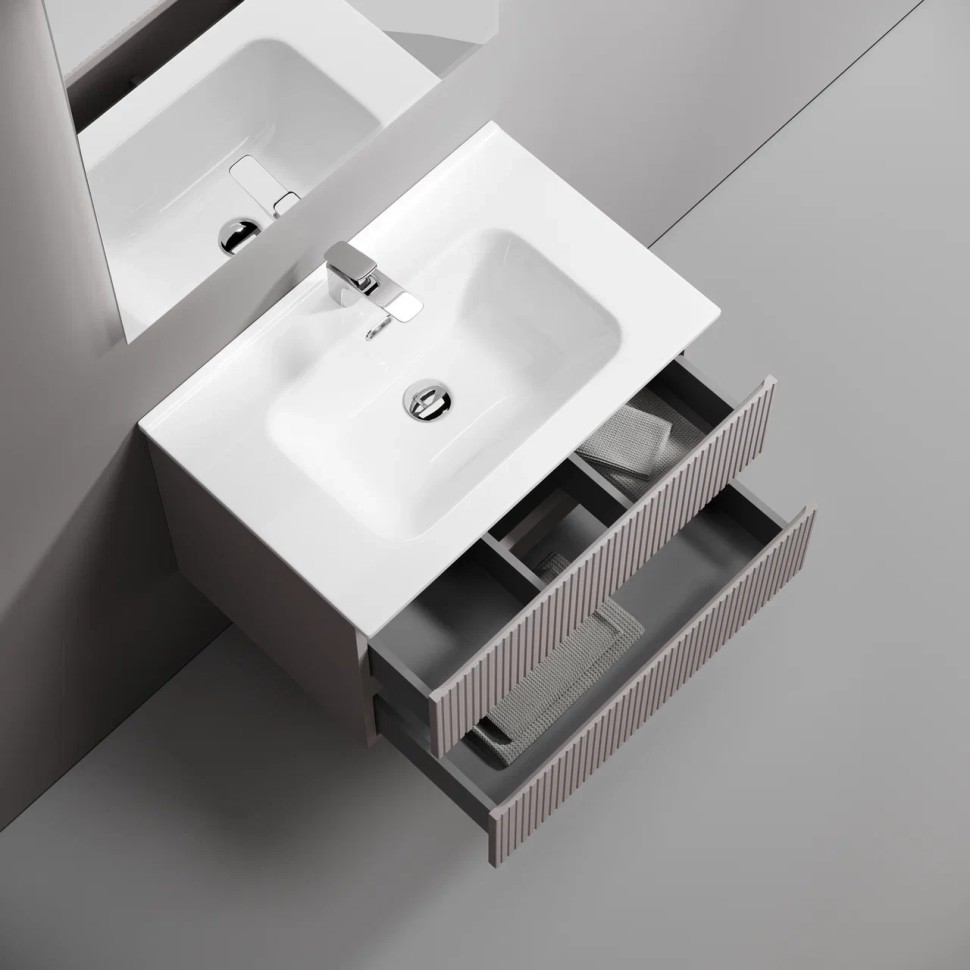 Тумба подвесная SANCOS Snob T 690х445х500, c двумя ящиками оснащенными доводчиками, Doha Soft, арт.SNT70SM