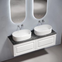 Столешница для ванной комнаты из керамогранита SANCOS Black Sky 1600х460 без отверстия под смеситель, арт.TT160A1