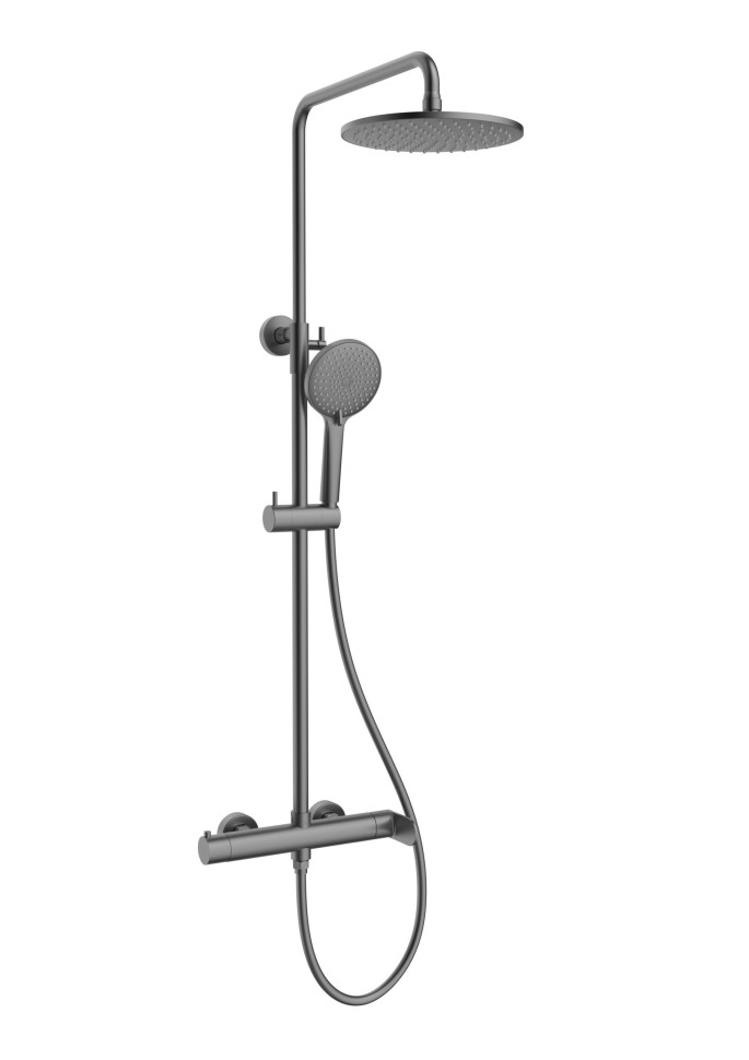 Душевая стойка Rondo VSFS-1R0GM без излива, вороненая сталь