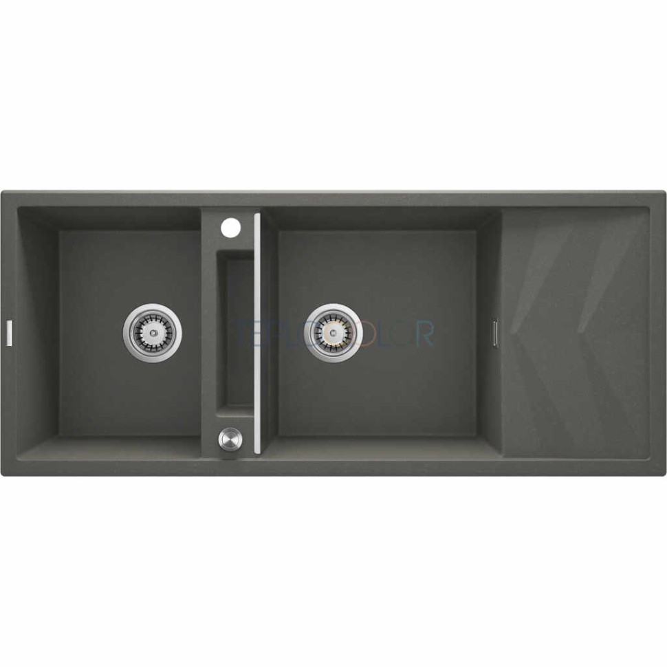 Гранитная мойка - магнитная, 2-чаши с осушкой