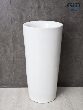 Раковина Gid Nb130w 81118 накладная белая 41x41x85