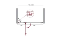 Душевая дверь BelBagno KRAFT-60/60-C-Cr-L