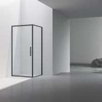 Душевой уголок Slim 8mm VSR-4SLP9090CLB, 900*900, черный, стекло прозрачное
