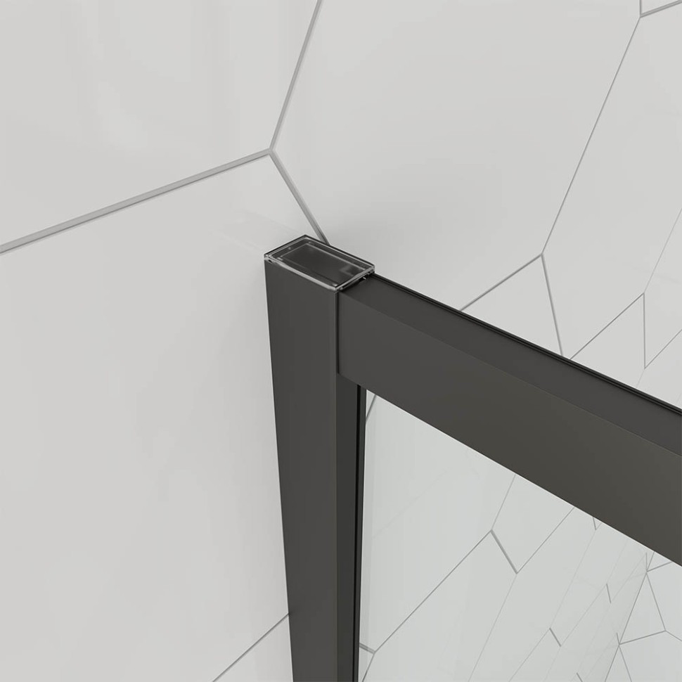 Душевой угол Veconi Ottimo P10 B, 900x900x1900, черный матовый, стекло матовое