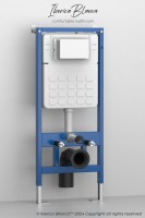 Комплект 3в1 IBERICA BLANCA инсталляция SILENCIO, унитаз BURGOS ALTO белый, кнопка смыва ESTI-S золото матовое (IB001.BRA.234.854)