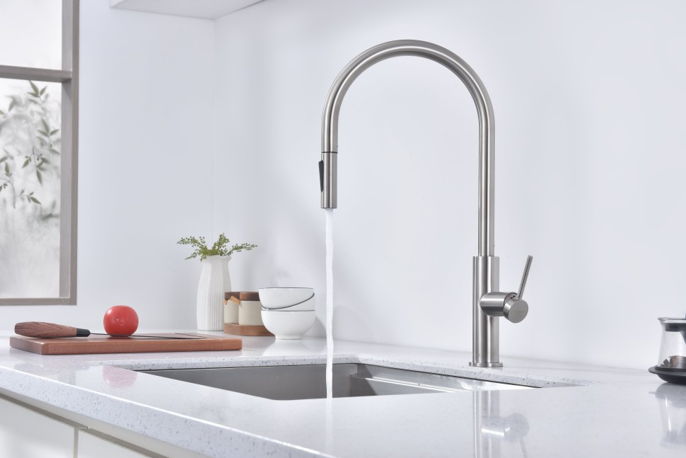 Смеситель для кухни Senso, брашированная сталь, Se215180-BS, Paulmark