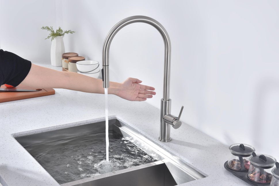 Смеситель для кухни Senso, брашированная сталь, Se215180-BS, Paulmark