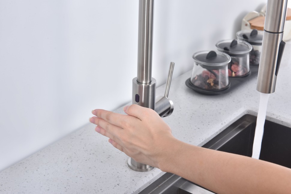 Смеситель для кухни Senso, брашированная сталь, Se215180-BS, Paulmark