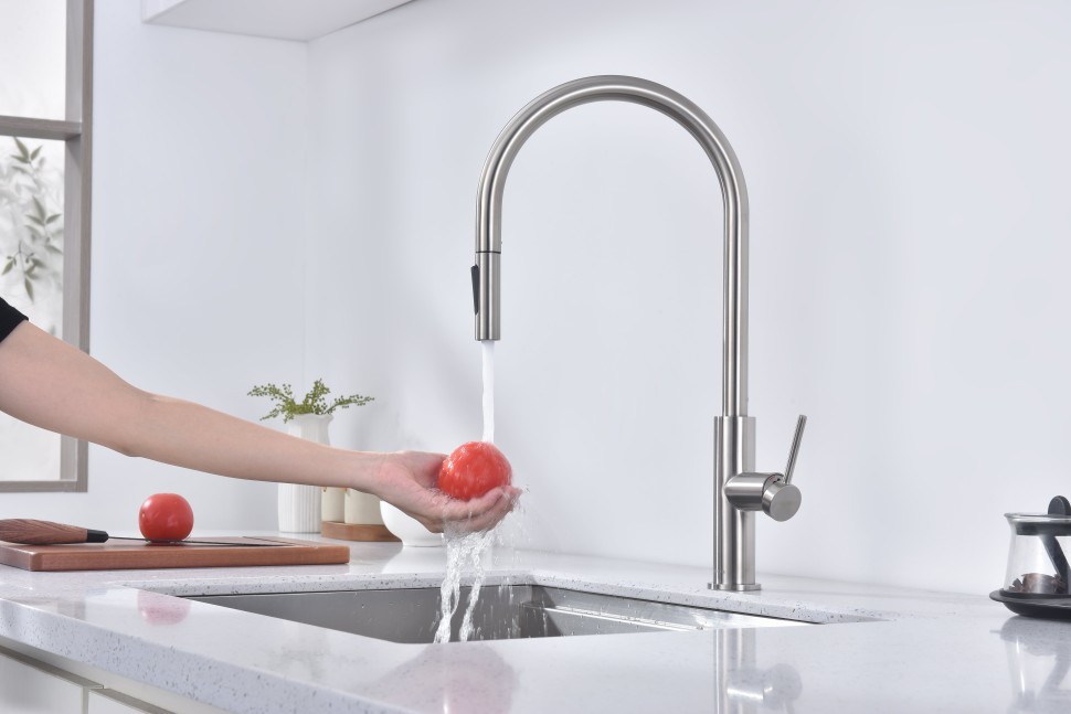 Смеситель для кухни Senso, брашированная сталь, Se215180-BS, Paulmark