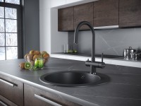 Смеситель для кухни Heller, антрацит, He213218-401(AN), Paulmark