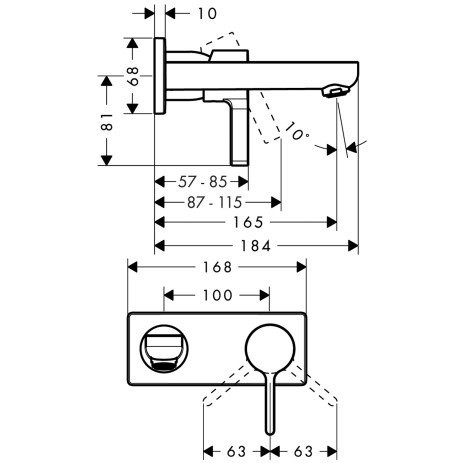 Смеситель для раковин Hansgrohe Metris S хром (31162000)