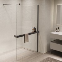 Душевая перегородка Walk-In VSW-1HR100CLGM, 1000*2000, вороненая сталь, стекло прозрачное