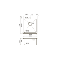Кухонная мойка Omoikiri Akisame 41-GM нерж. сталь/вороненая сталь