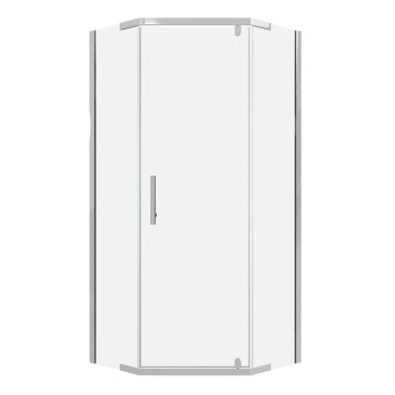 Душевое ограждение Niagara Eco NG-1010-14D (100х100х190) трапеция,распашное,хром,стекло прозрачное,1 место