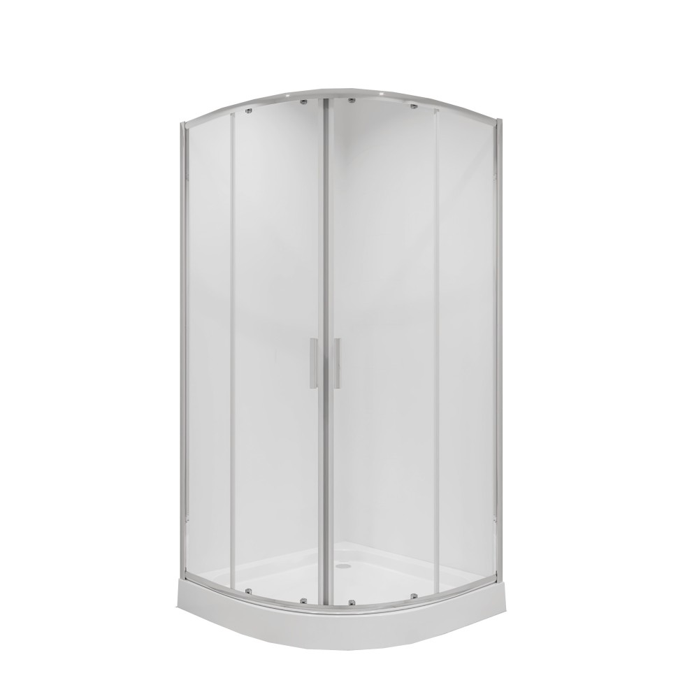 Душевое ограждение Niagara Nova NG-6606-08 (90х90х195) четверть круга,хром,двери раздвижные,стекло прозрачное,1 место