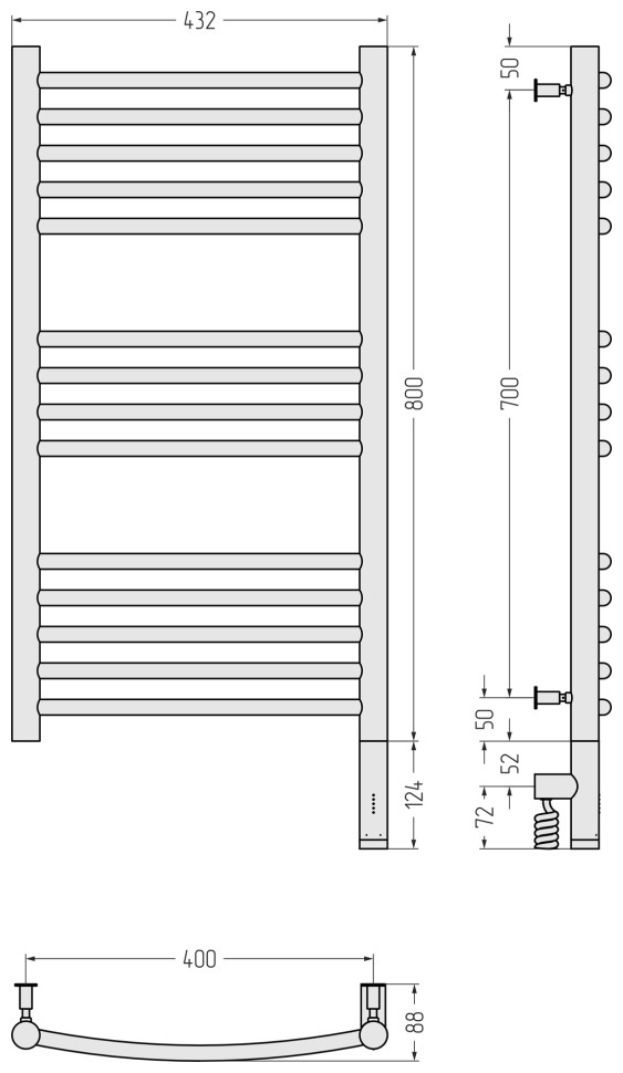 Богема 3.0 выгнутая 800х400 МЭМ правый
