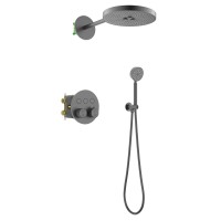 Душевая система встроенная с термостатом Timo Saona SX-2308/18SM черное золото