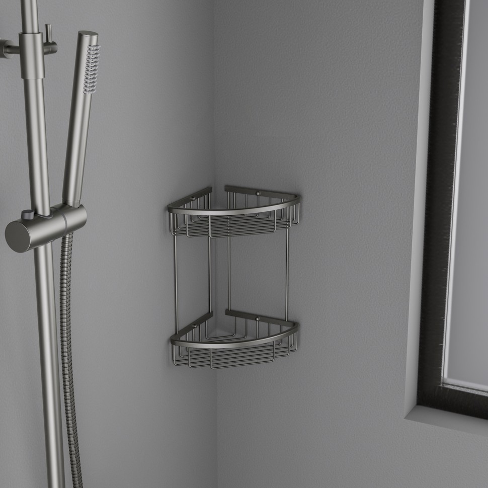 Полка угловая двойная Timo Saona 13082/18 черное золото