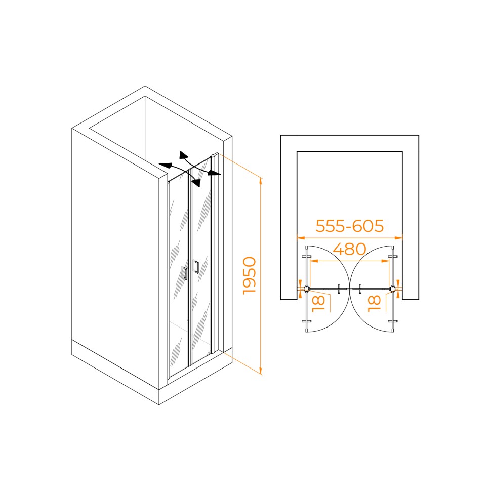 Душевая дверь RGW PA-104B (600)