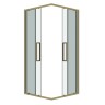 Душевое ограждение Grossman Cosmo 300.K33.02.8080.32.00 (80х80х195) квадрат,раздвижная,золото сатин,стекло прозрачное, 1 место