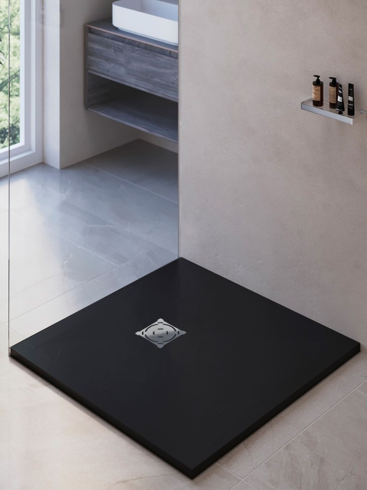 Душевой поддон квадратный RGW ST-G Графит (800x800)